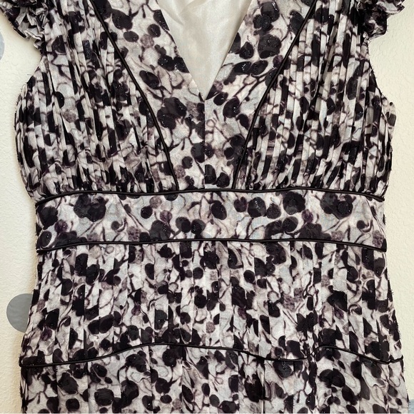 Cynthia Steffe Silk Cap-Sleeve Midi Dress with Metallic Threads - Picture 4 of 10